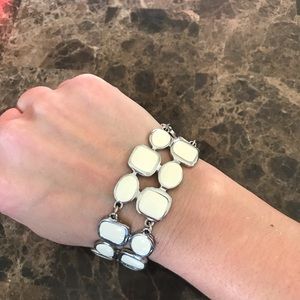 Bracelet - silver and cream colored